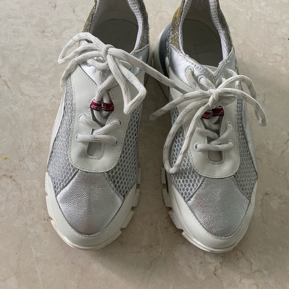 Tosca Blue Metallic Leather Mesh Sneakers - Picture 5 of 5